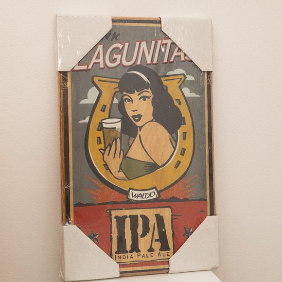 Lagunitas Lucky Waldo Millie IPA Beer Wooden Sign - Picture 1 of 4